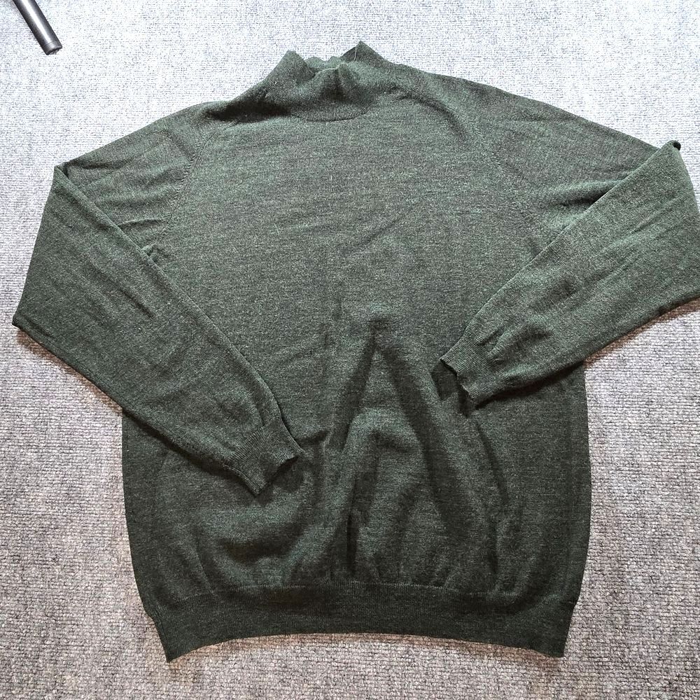 Brooks Brothers Merino Wool Blend Turtleneck Sweater Mens L Forest Green Classic
